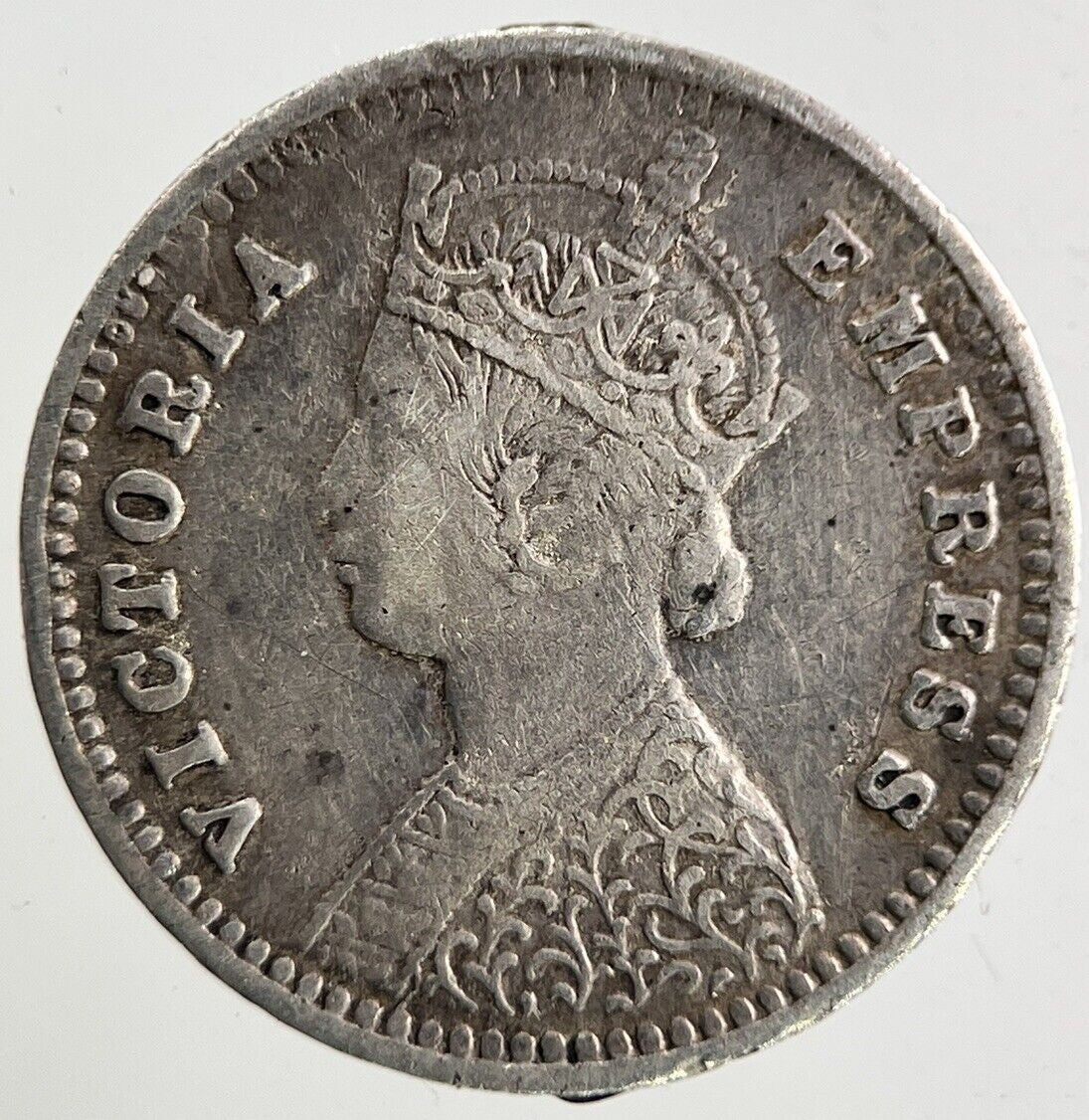 1896 India 2 Annas Silver Coin | Fine Collectable Grade