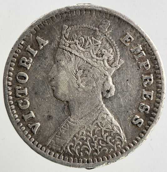 1896 India 2 Annas Silver Coin | Fine Collectable Grade