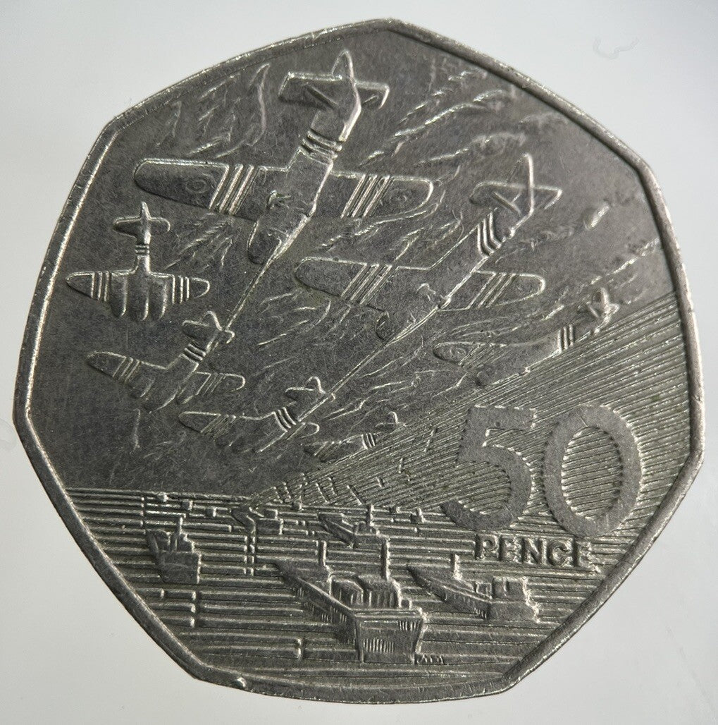 1994 Elizabeth II 2nd D-Day 50p Fifty-Pence Coin | Very High Grade