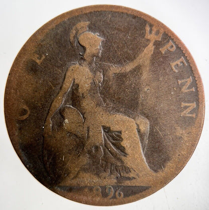 1896 Victoria One Penny Coin | Collectable Grade