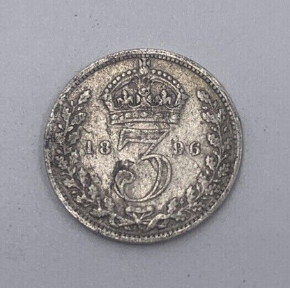 1896 Victoria Threepence | British Silver Coin | Collectable Grade | a059