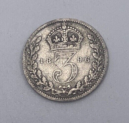 1896 Victoria Threepence | British Silver Coin | Collectable Grade | a062