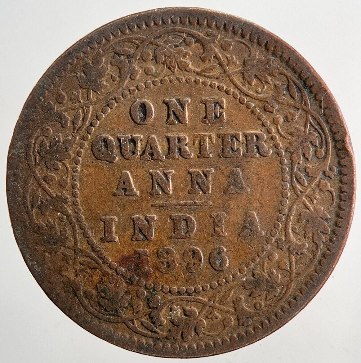 1896 Victoria One Quarter 1/4 Anna Coin | Collectable Grade