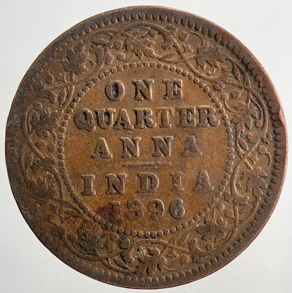 1896 Victoria One Quarter 1/4 Anna Coin | Collectable Grade