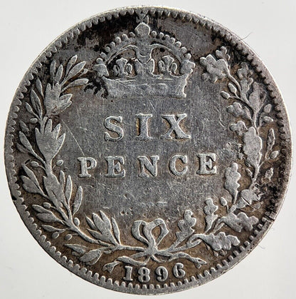 1896 Victoria Sixpence Silver Coin | Collectable Grade | a3413