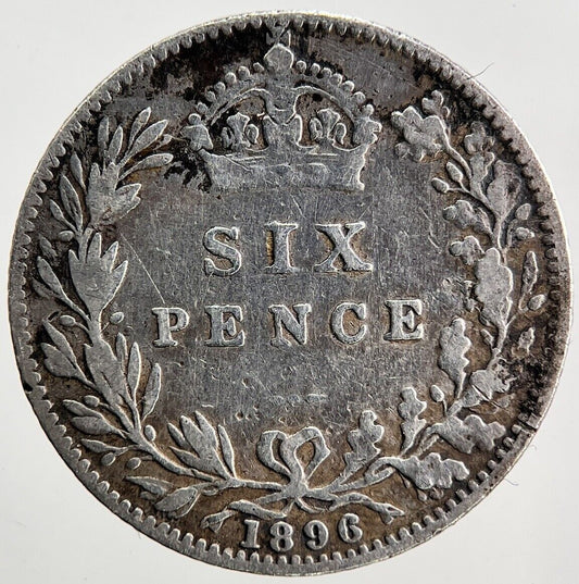 1896 Victoria Sixpence Silver Coin | Collectable Grade | a3413