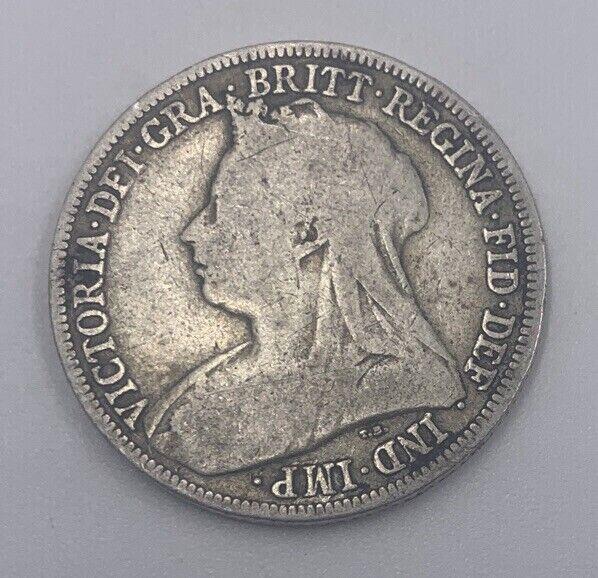 1896 Victoria One Shilling | British Silver Coin | Collectable Grade | a028