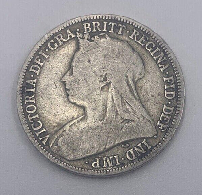 1896 Victoria One Shilling | British Silver Coin | Collectable Grade | a028