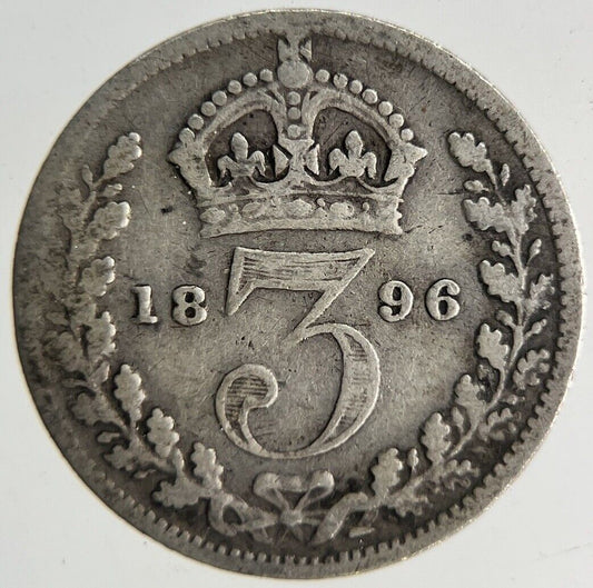 1896 Victoria Threepence Silver Coin | Fine Collectable Grade