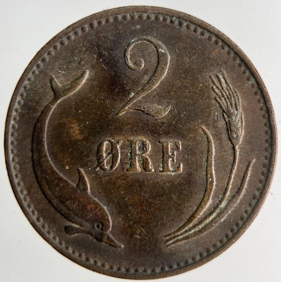 1897 Denmark 2 Ore Coin | Fine Collectable Grade