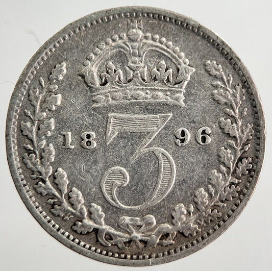 1896 Victoria Threepence Silver Coin | Very High Grade | a8539