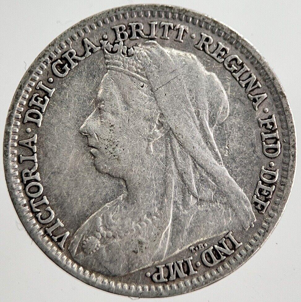1896 Victoria Threepence Silver Coin | Very High Grade | a8539