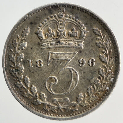 1896 Victoria Threepence Silver Coin | Very High Grade