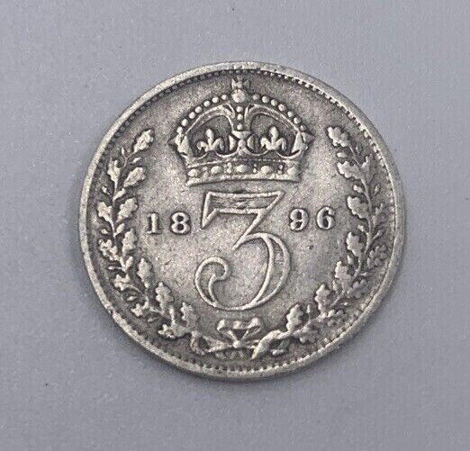 1896 Victoria Threepence | British Silver Coin | Collectable Grade | a50