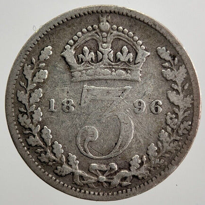 1896 Victoria Threepence Silver Coin | Collectable Grade | a7221