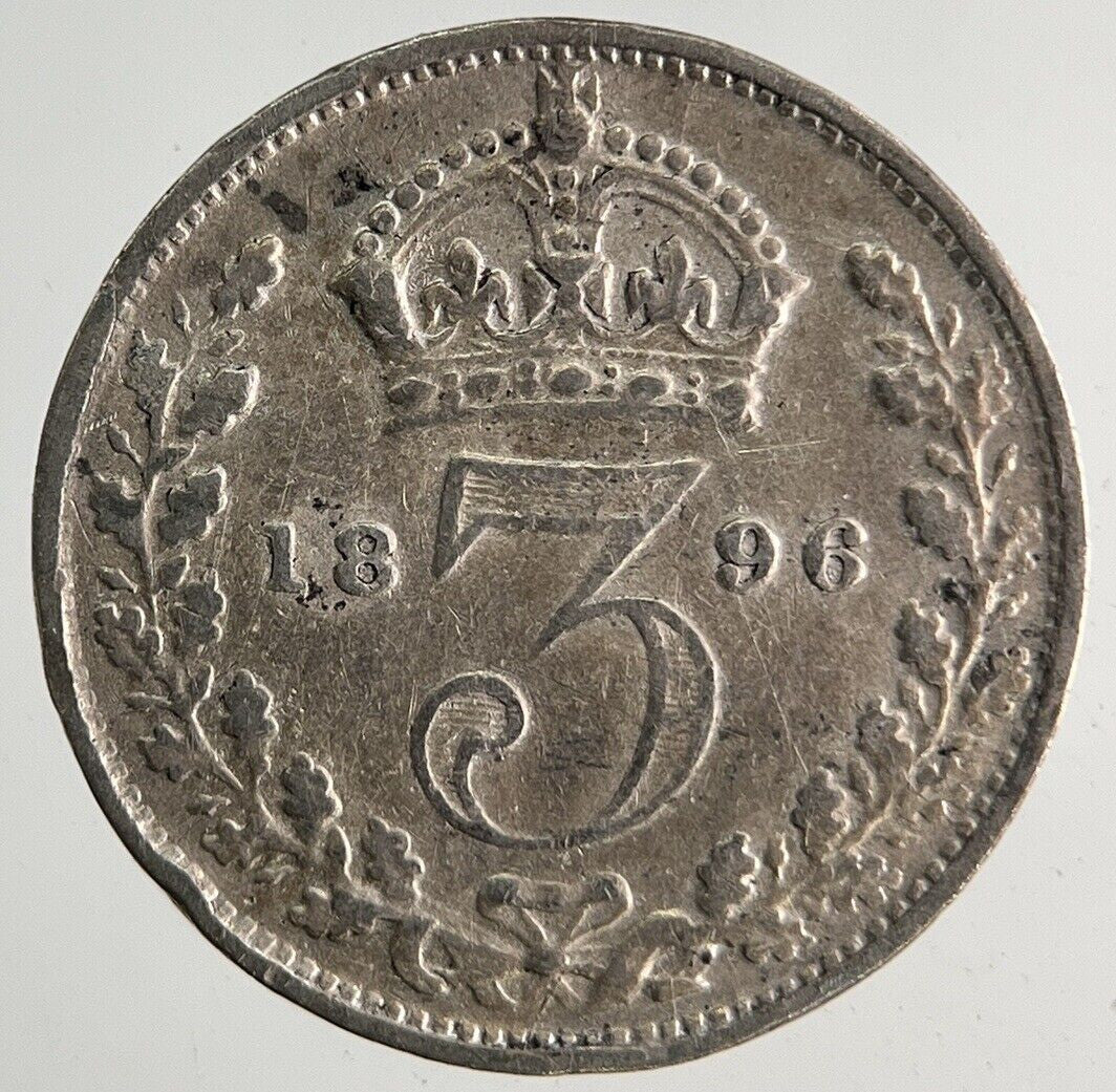 1896 Victoria Threepence Silver Coin | Fine Collectable Grade