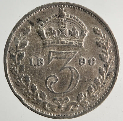 1896 Victoria Threepence Silver Coin | Fine Collectable Grade