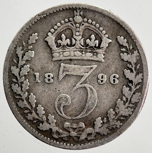 1896 Victoria Threepence Silver Coin | Fine Collectable Grade | a3998