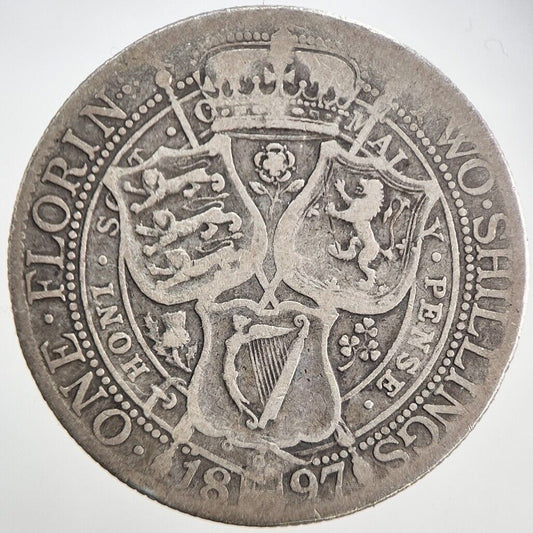 1897 Victoria Florin Silver Coin | Collectable Grade | a5837