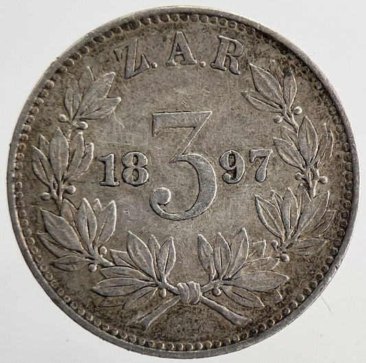 1897 South Africa Threepence Silver Coin | Very High Grade