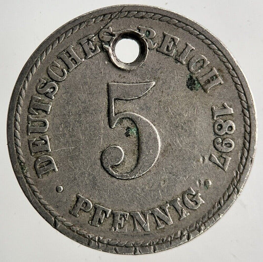 1897 Germany 5 Pfennig Coin | Collectable Grade