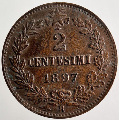 1897 Italy 2 Centesimi Coin | Very High Grade