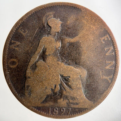 1897 Victoria One Penny Coin | Collectable Grade