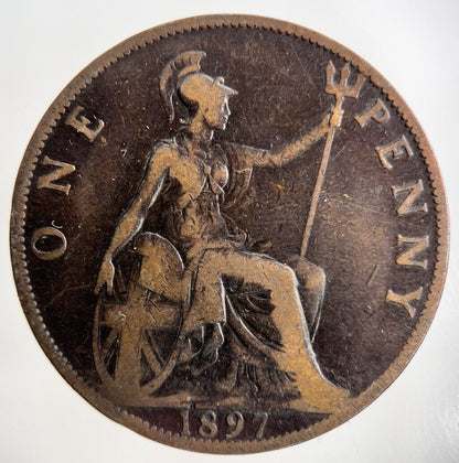 1897 Victoria One Penny Coin | Collectable Grade