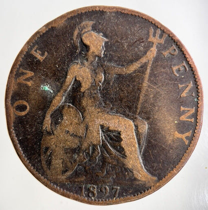 1897 Victoria One Penny Coin | Collectable Grade