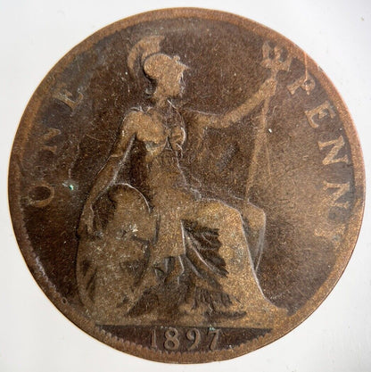 1897 Victoria One Penny Coin | Collectable Grade