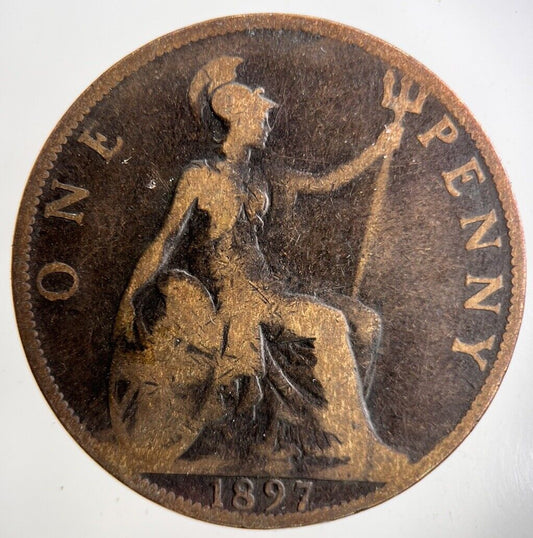 1897 Victoria One Penny Coin | Collectable Grade