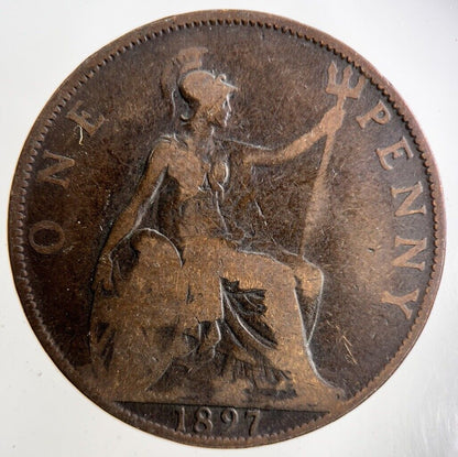 1897 Victoria One Penny Coin | Collectable Grade