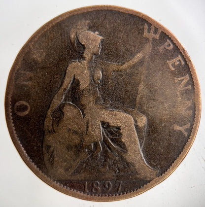 1897 Victoria One Penny Coin | Collectable Grade