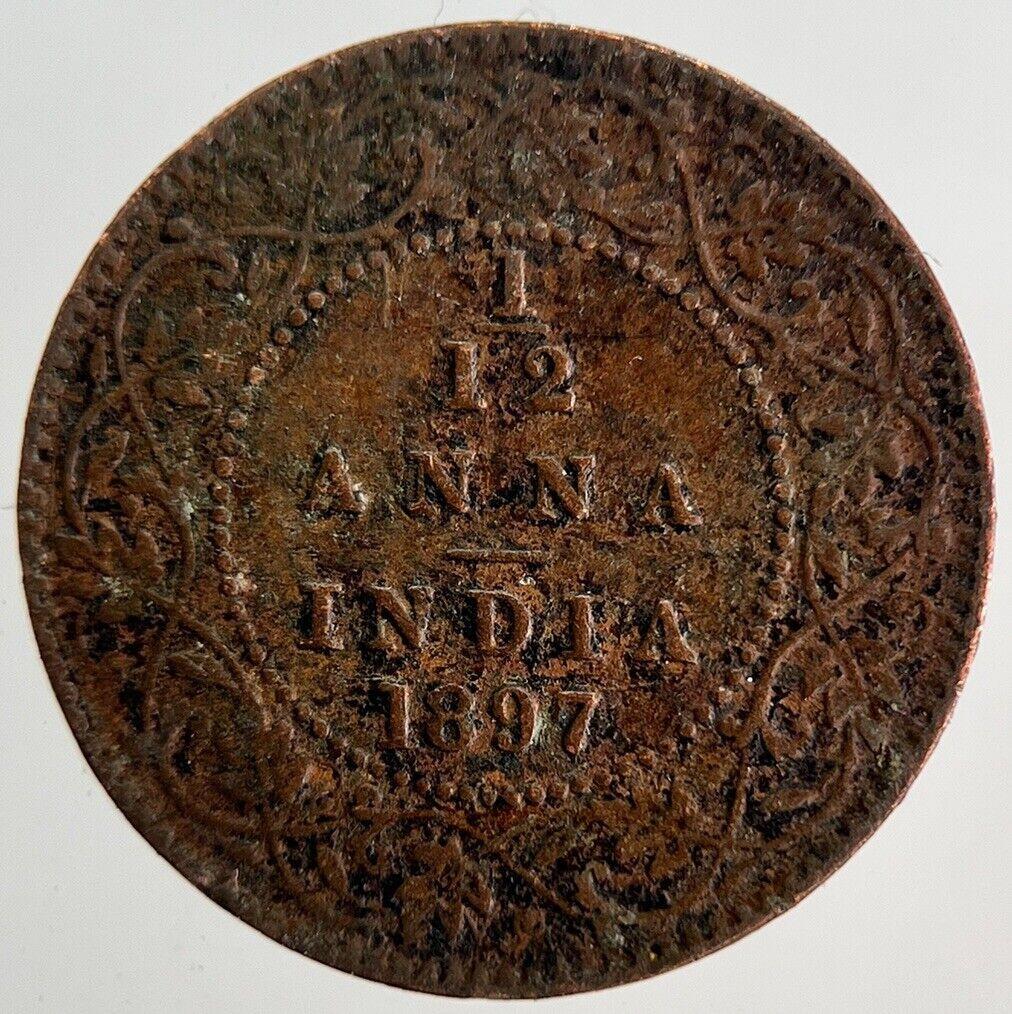 1897 India 1/12 Anna Coin | Fine Collectable Grade