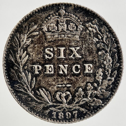 1897 Victoria Sixpence Silver Coin | Fine Collectable Grade | a2204