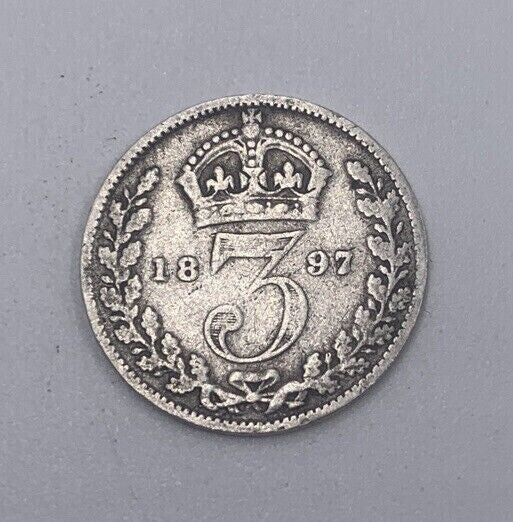 1897 Victoria Threepence | British Silver Coin | Collectable Grade | a058