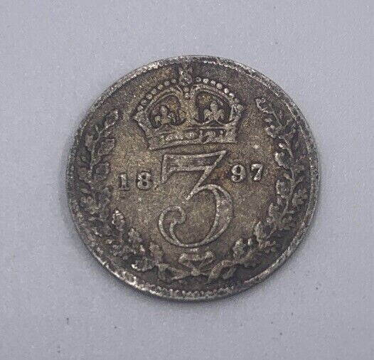 1897 Victoria Threepence | British Silver Coin | Collectable Grade | a057