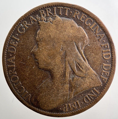 1897 Victoria One Penny Coin | Fair Grade | a3379