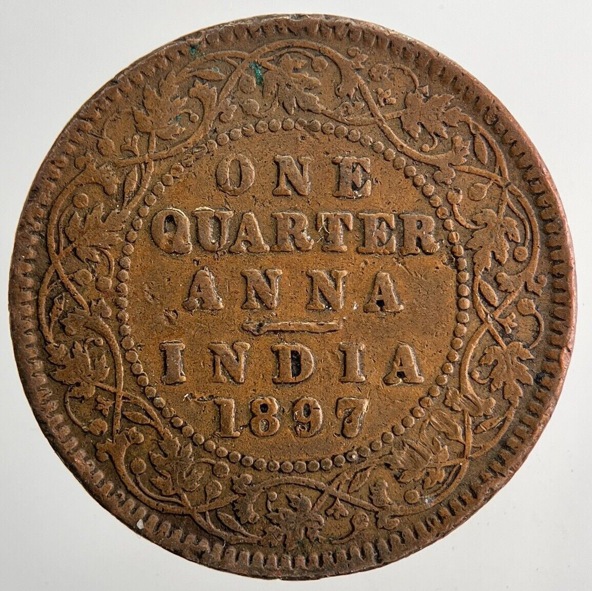1897 Victoria One Quarter 1/4 Anna Coin | Collectable Grade