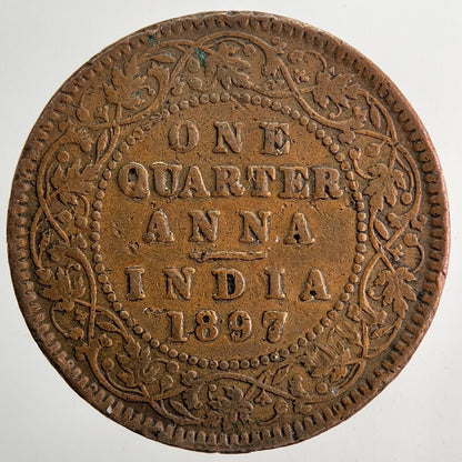 1897 Victoria One Quarter 1/4 Anna Coin | Collectable Grade