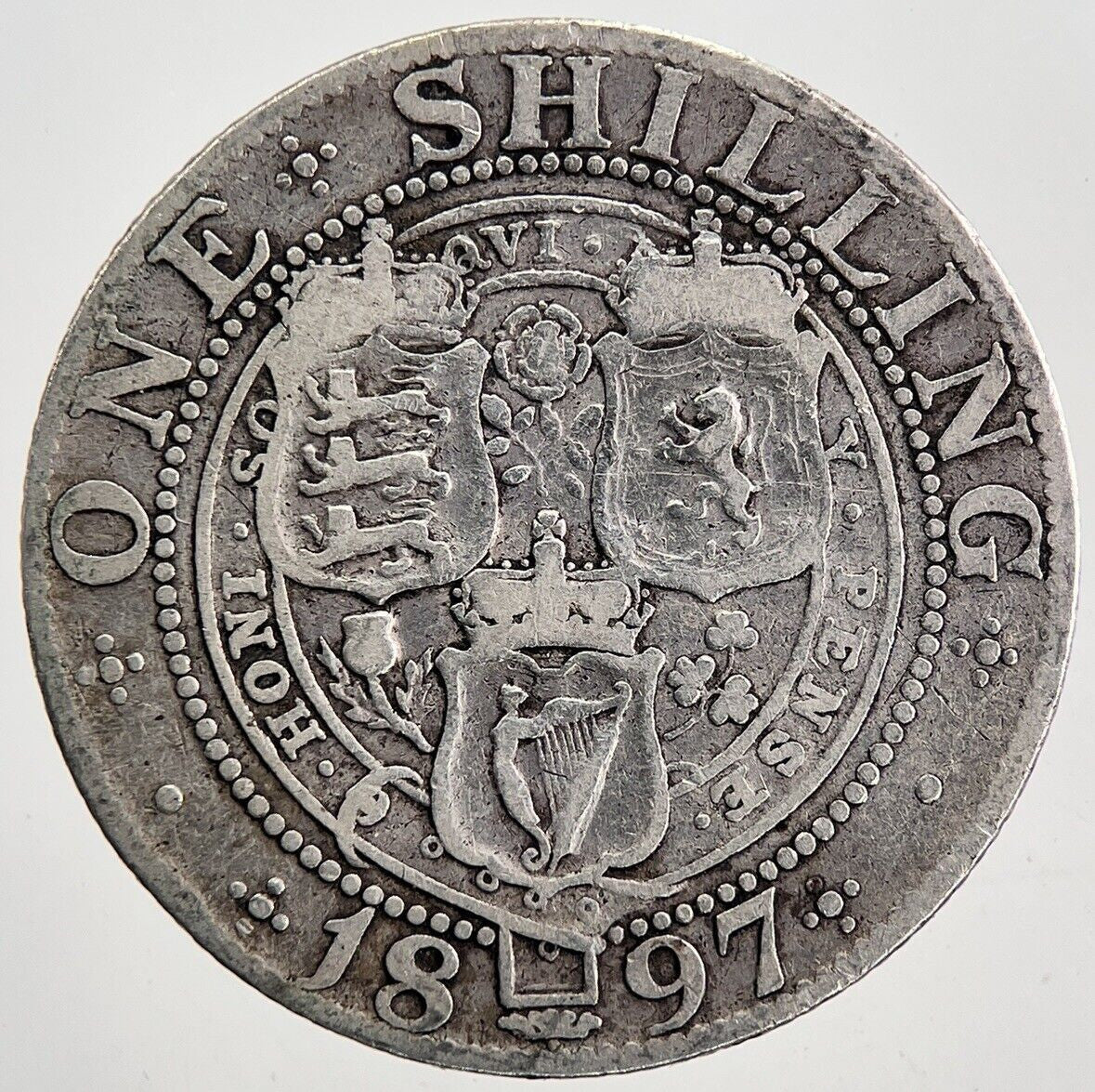 1897 Victoria Shilling Silver Coin | Fine Collectable Grade | a5998
