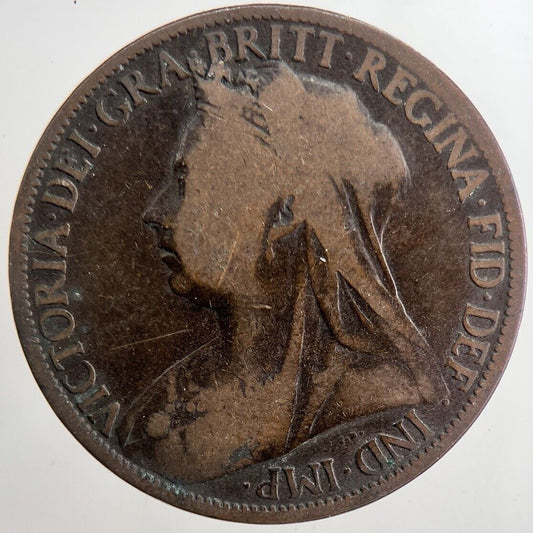 1897 Victoria One Penny Coin | Collectable Grade | a5657