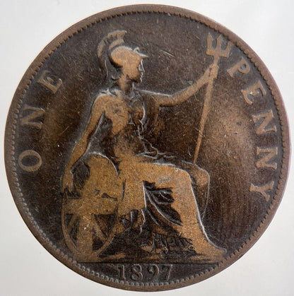 1897 Victoria One Penny Coin | Collectable Grade | a5657