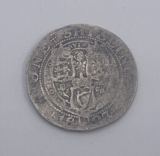 1897 Victoria One Shilling | British Silver Coin | Fair Grade | a27