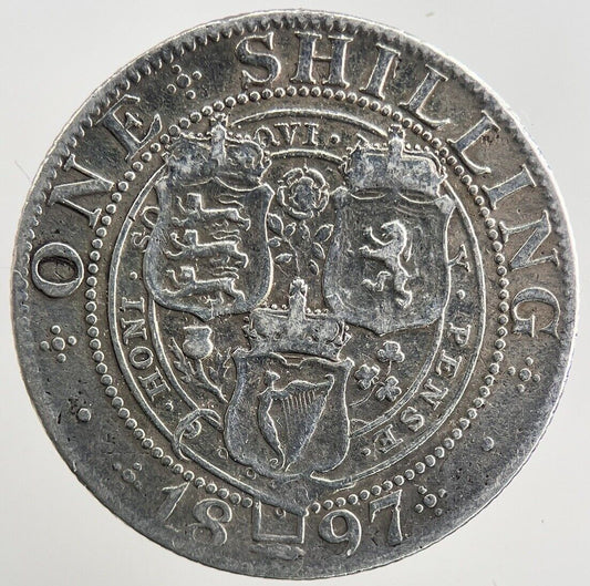 1897 Victoria Shilling Silver Coin | Collectable Grade | a5565