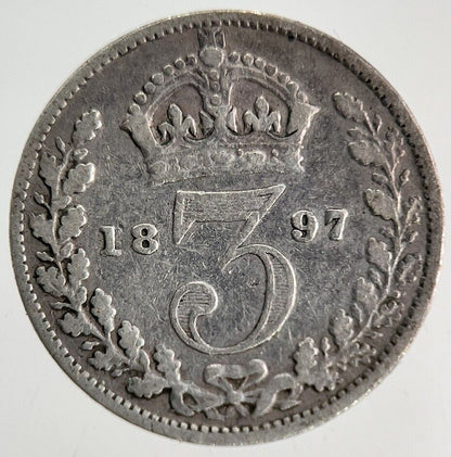 1897 Victoria Silver Threepence Coin | Fine Collectable Grade