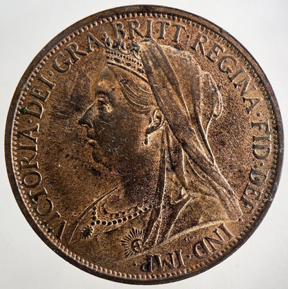1897 Victoria One Penny Coin | Very Fine Grade | a9846