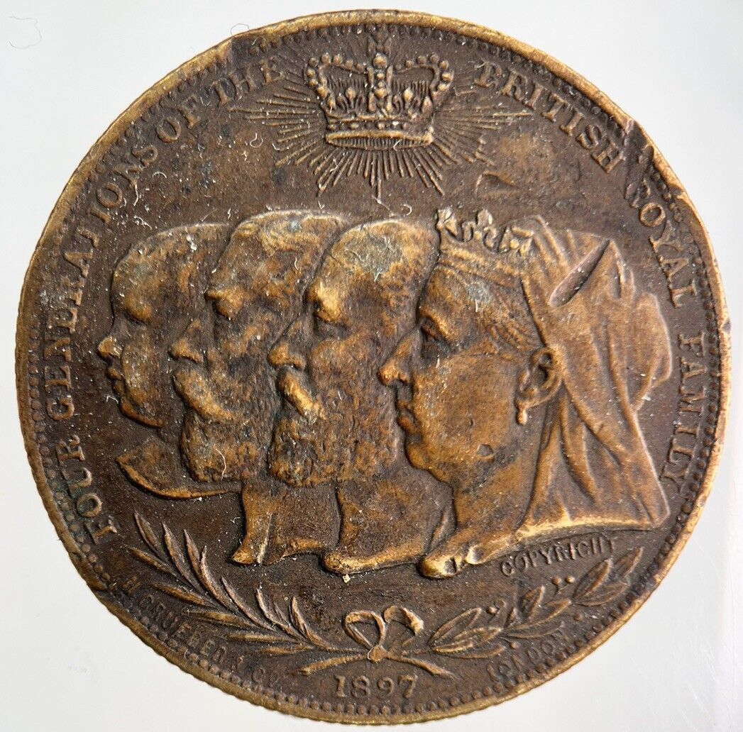 1897 Victoria Royal Family 4 Generations Token Coin Medal | Collectable Grade