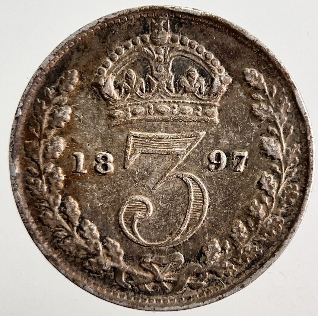 1897 Victoria Silver Threepence Coin | Very High Grade