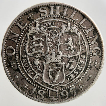 1897 Victoria Shilling Silver Coin | Fine Collectable Grade